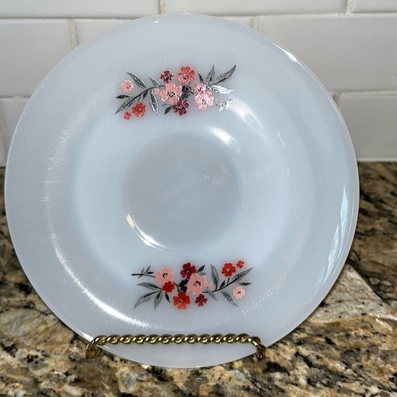 Vintage Fire King Milk Glass Primrose Saucers | Set of 5 - Picture 1 of 5